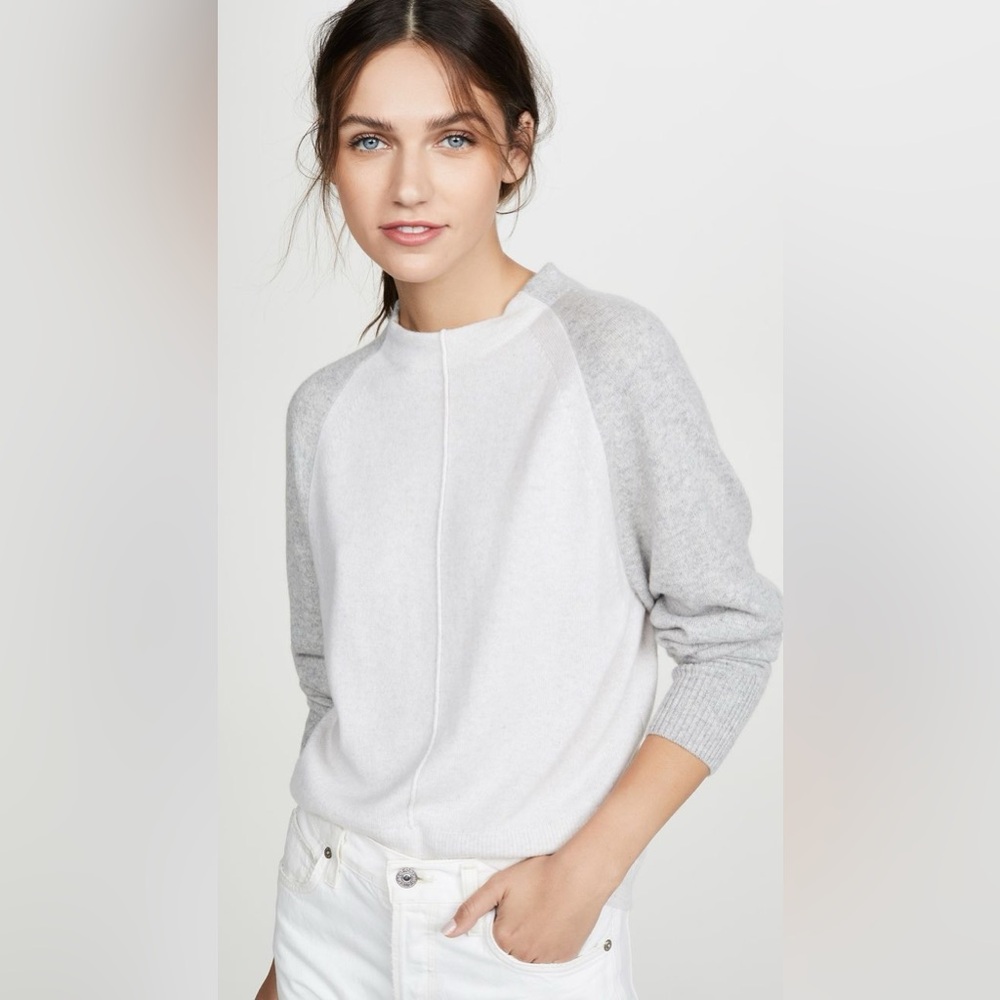 NWT Vince Colorblack Raglan-sleeve Crewneck Cashmere Sweater